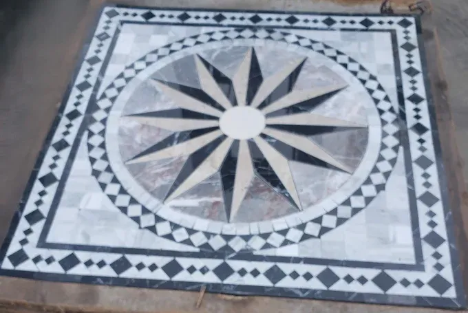 Compass mosaic medallion